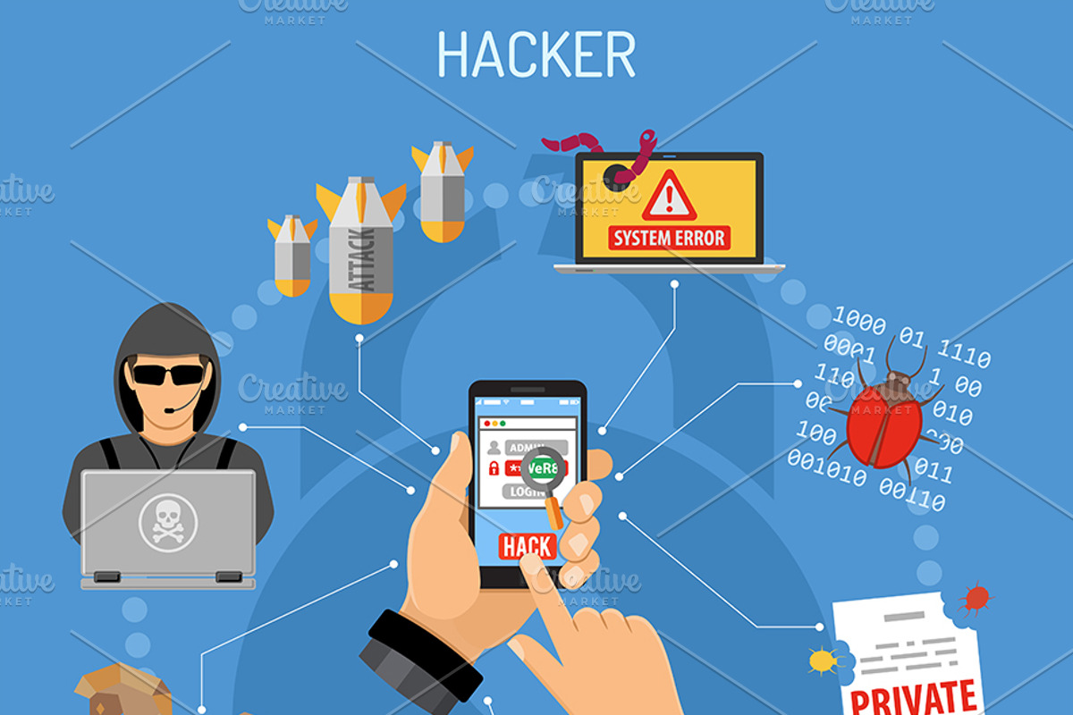 Cyber Crime Concepts, a Technology Illustration by TAlex