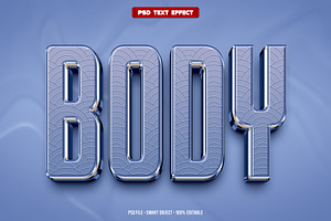 Body 3D editable text effect, a Layer Style Add-On by Hello Muh