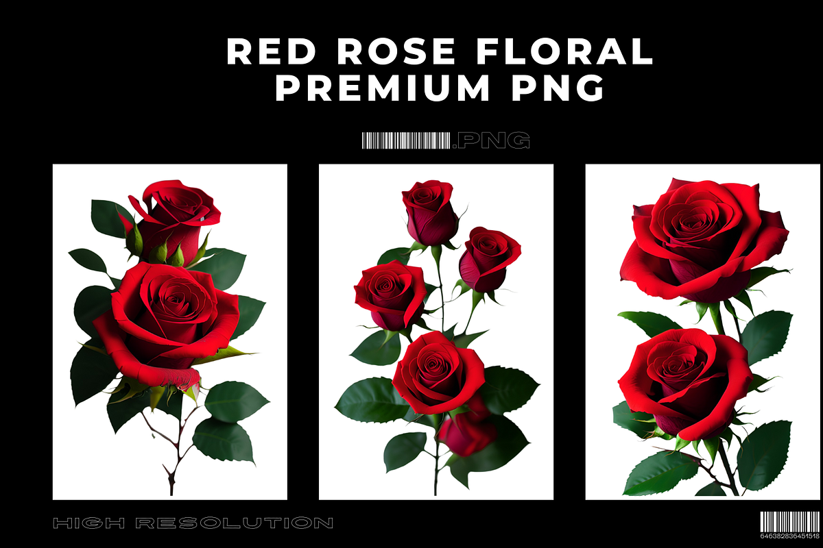 Red Rose Floral Premium PNG, a Decorative Illustration by Graphicspixel ...