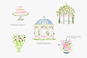 Romantic château watercolor clipart, a Decorative Illustration by Patishop Art (Thumbnail 3 of 10)