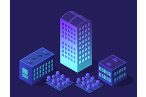 Concept 3D illustration city on, a Technology Illustration by AlexZeL