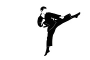 Dynamic martial arts kick silhouette, an Illustration by Amazin_art (Thumbnail 34 of 36)