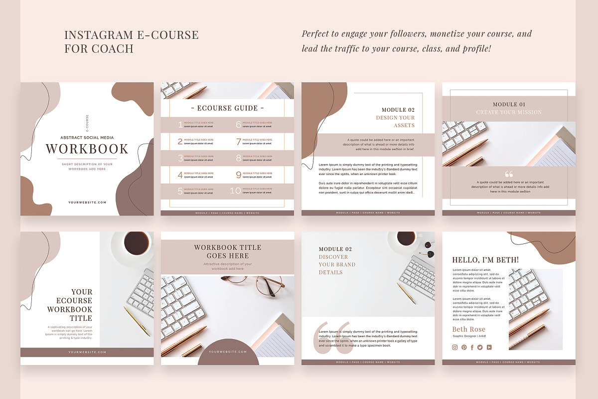 INSTAGRAM E-COURSE FOR COACH, a Social Media Template by Typography Prime (Photo 4 of 11)