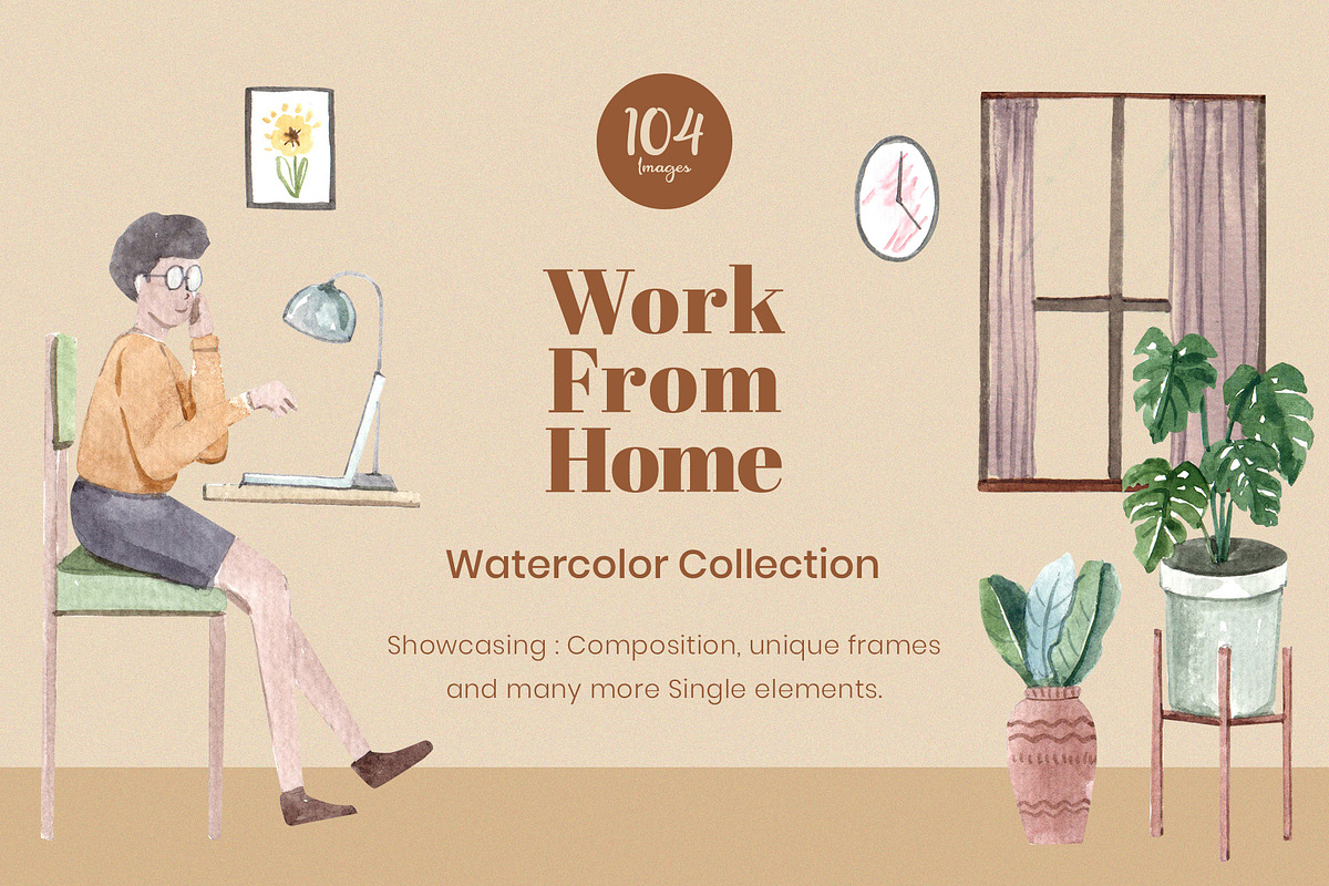 Work from Home with people concept, a Person Illustration by CreativeValuation (Photo 1 of 13)