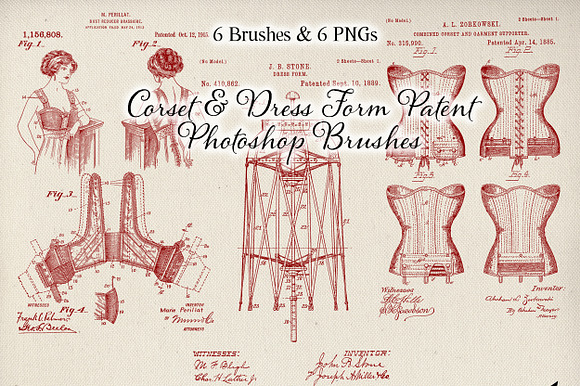 Corset Patent Drawing Brushes Set preview 4