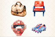 Vintage Baseball Game Day Clipart, an Illustration by Rose Art (Thumbnail 4 of 4)