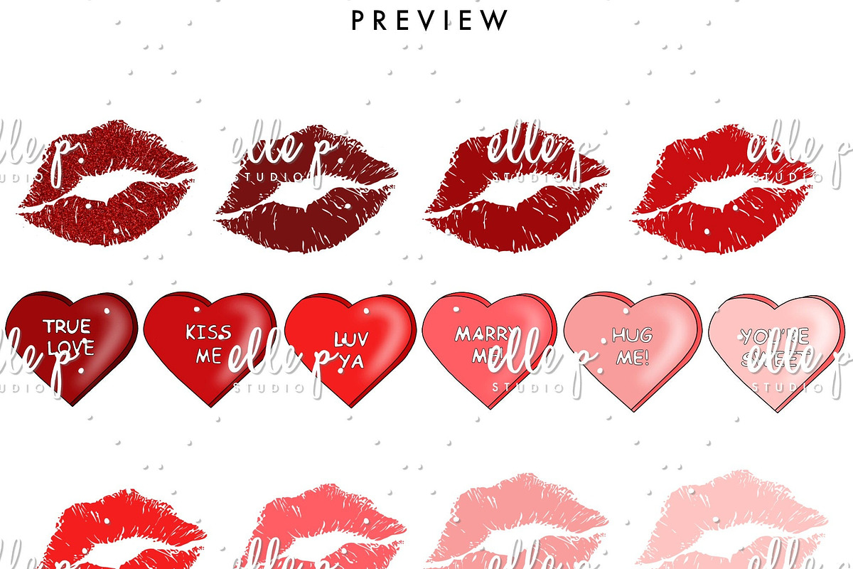 HUGE Valentine's Day Clipart Bundle, an Illustration by Elle P. Studio (Photo 3 of 3)