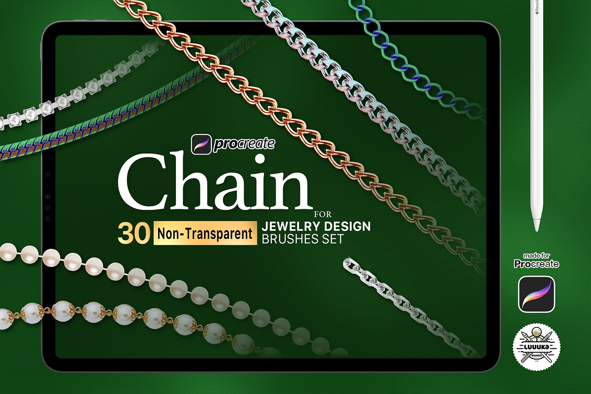 30 Procreate Chain brashes set, a Brush Add-On by Luuuka studio (Photo 1 of 6)
