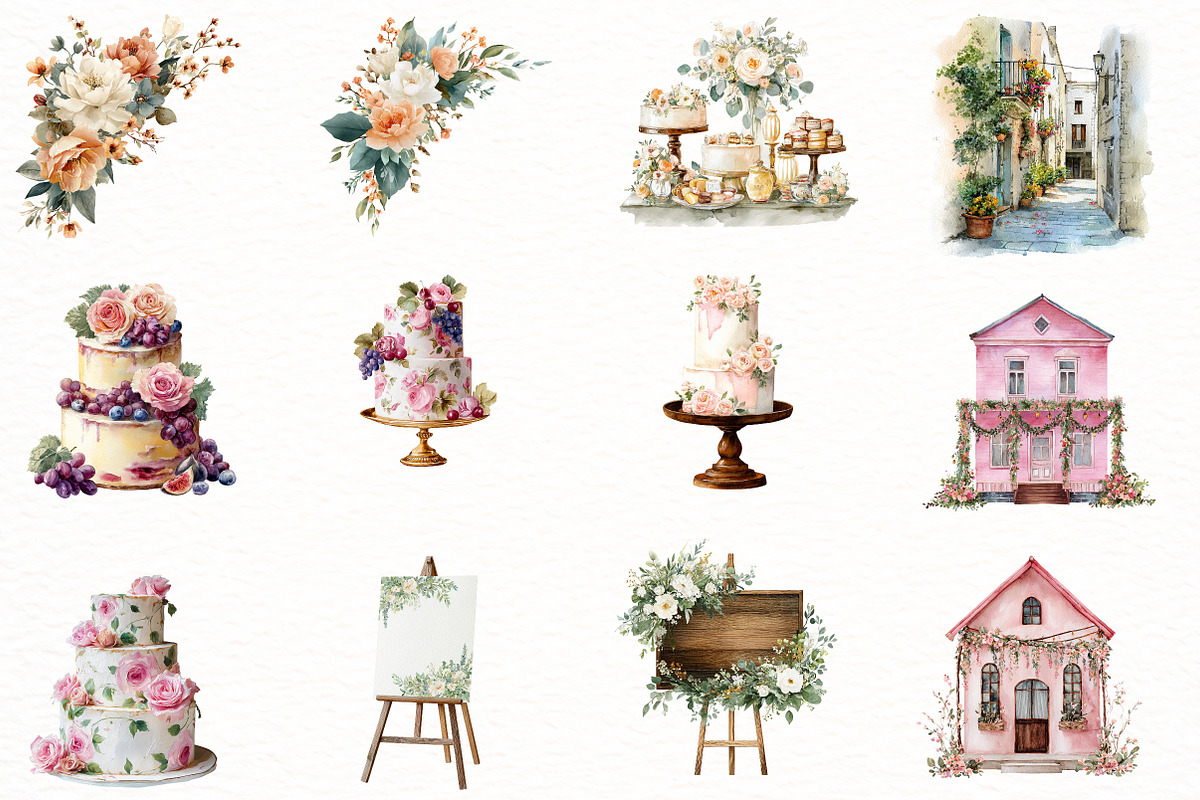 Watercolor Wedding Clipart, an Illustration by Designworld (Photo 5 of 8)