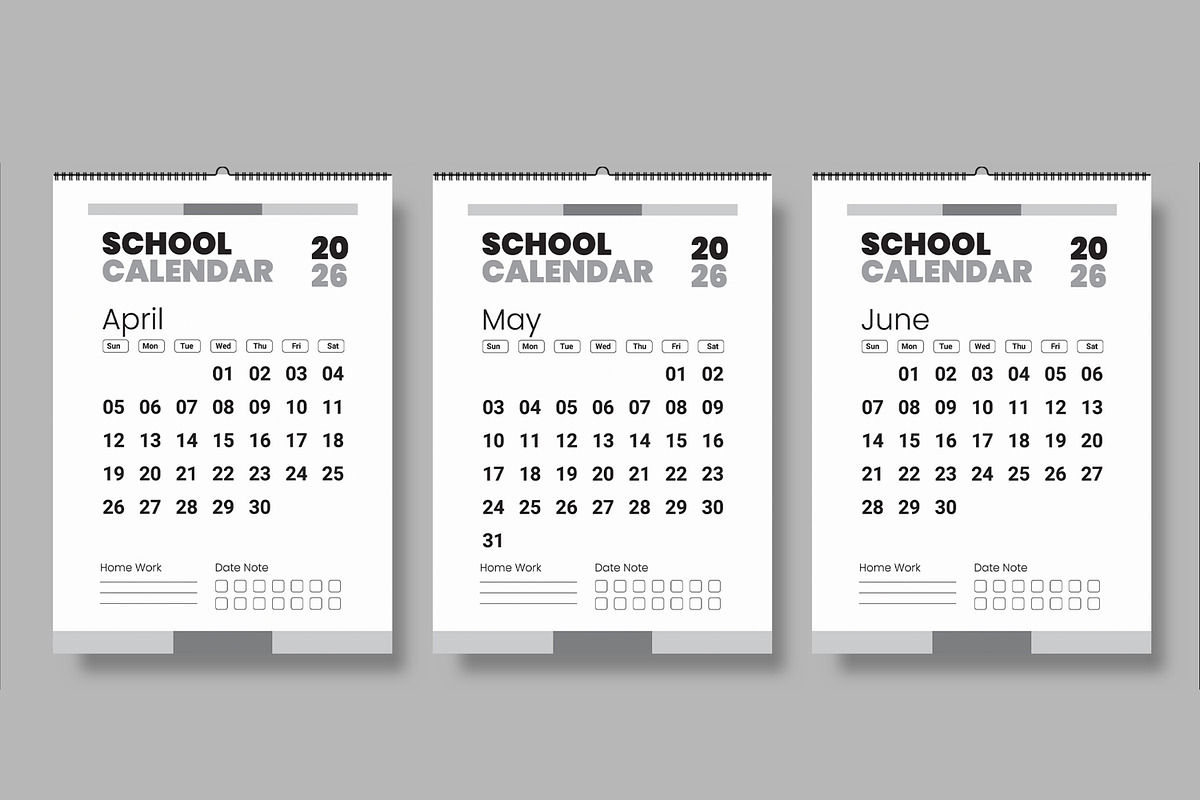 School Calendar 2026, a Stationery Template by ContestDesign (Photo 3 of 5)