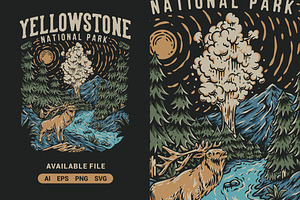 Yellowstone National Park Vector