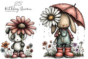 Watercolor Birthday Unicorn Clipart, an Illustration by SinaCreation (Thumbnail 1 of 7)