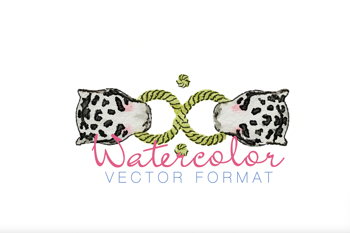 Cheetah Link Watercolor Clip Art, an Illustration by HERRINGTON DESIGN (Photo 1 of 2)