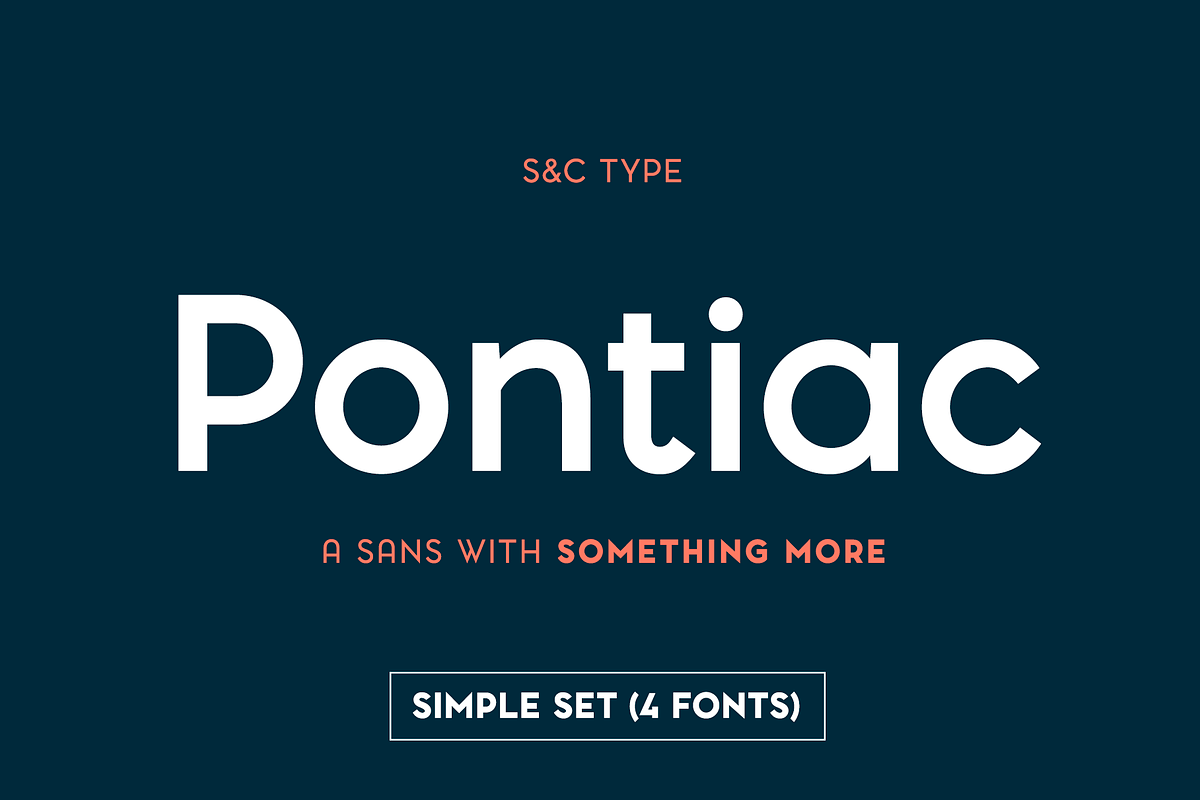 Pontiac Font Collection (Simple set), a Sans Serif Font by S&C Type (Photo 1 of 10)
