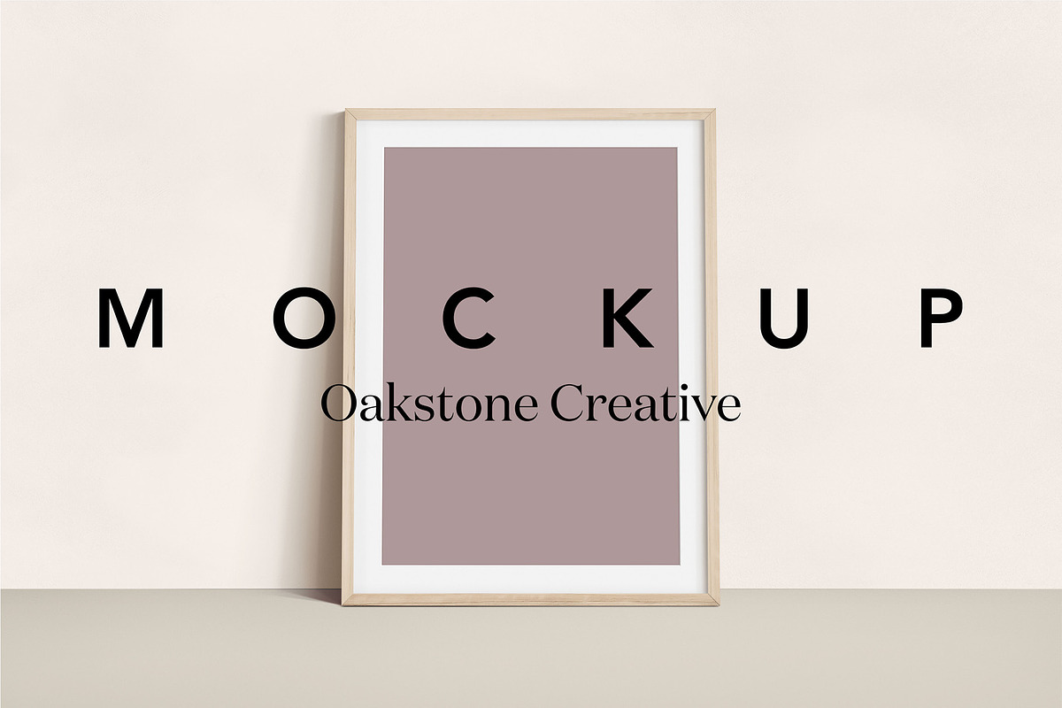 Portrait Wood Frame Leaning Mockup, a Household Mockup by OakstoneCreative (Photo 1 of 5)
