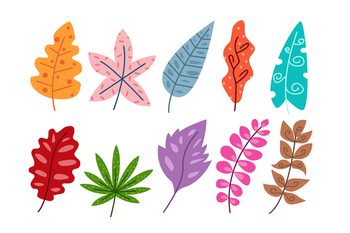 50 Colorful Leaf Clipart, a Graphic by judayartworks (Photo 5 of 6)