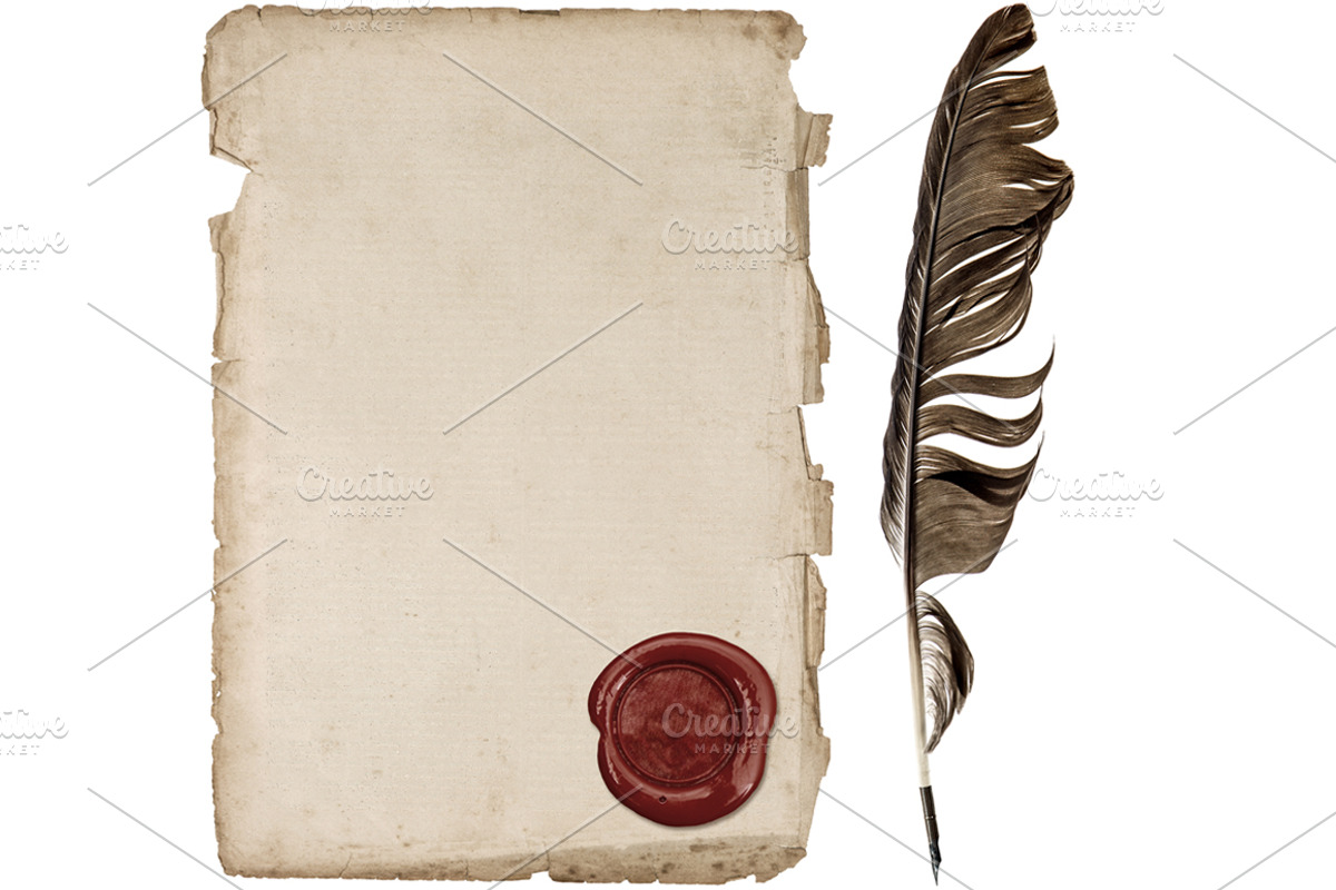 Aged Paper and Feather Pen