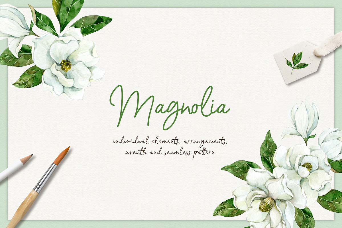 Spring flowers - watercolor clipart, a Decorative Illustration by long summer (Photo 2 of 7)