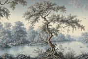 Antique Forest Landscape, a Wallpaper Graphic by by creative paper (Thumbnail 5 of 6)