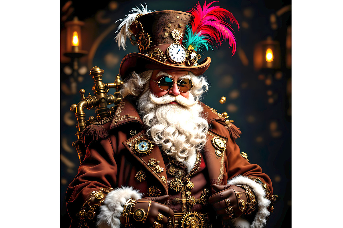 Steampunk Santa Claus, a Person Illustration by Sharon Schwalbe (Photo 2 of 2)