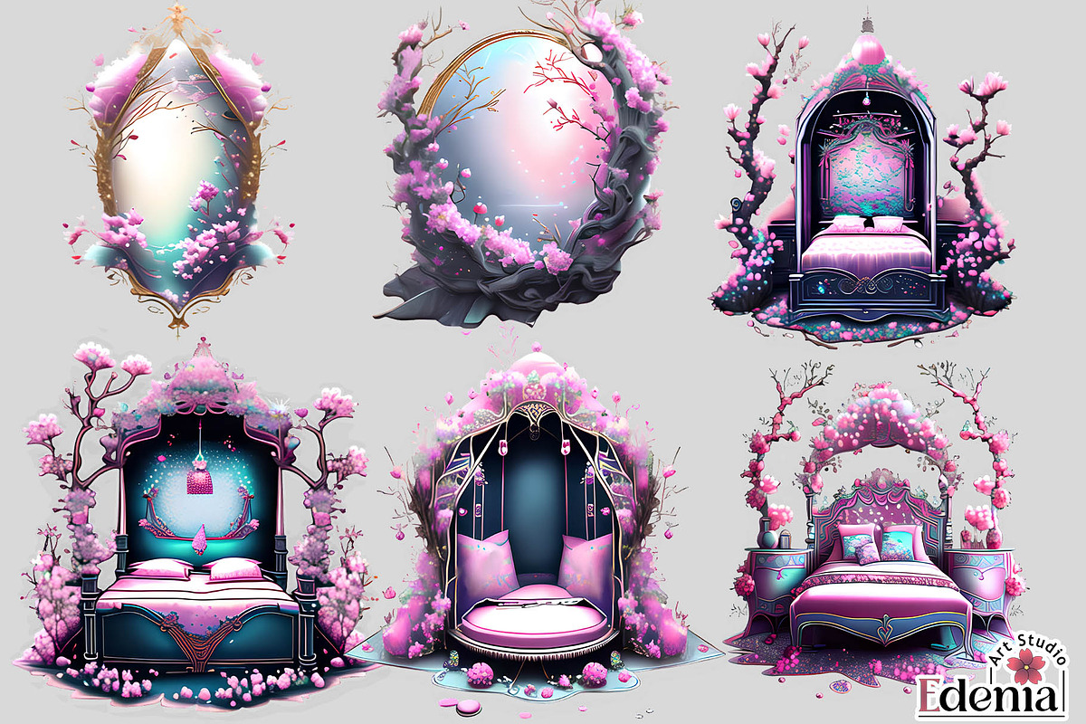 Cherry Blossom Sakura Interior #1, an Illustration by EdeniaArtStudio (Photo 5 of 8)
