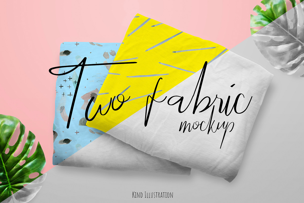 Two Fabric Mockup, a Product Mockup by ⚞ Kind Illustration ⚟ (Photo 1 of 5)