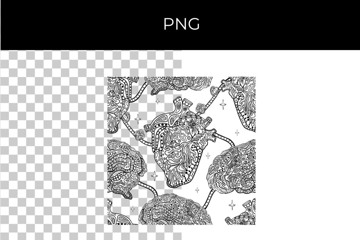 Anatomy Organs Line Art, a Texture Graphic by InkyQueenArt (Photo 3 of 4)