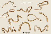 Golden Flow Abstract 3D Elements, an Object Graphic by Youandigraphics (Thumbnail 10 of 15)