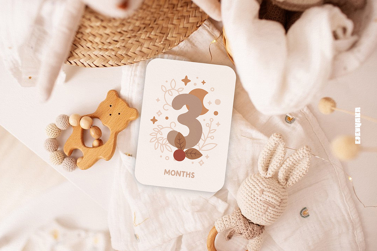 Baby Milestone Printable Cards, a Card Template by Ejevyaka (Photo 3 of 7)