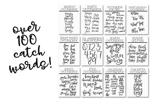 Planner Catchwords - Over 100 Words