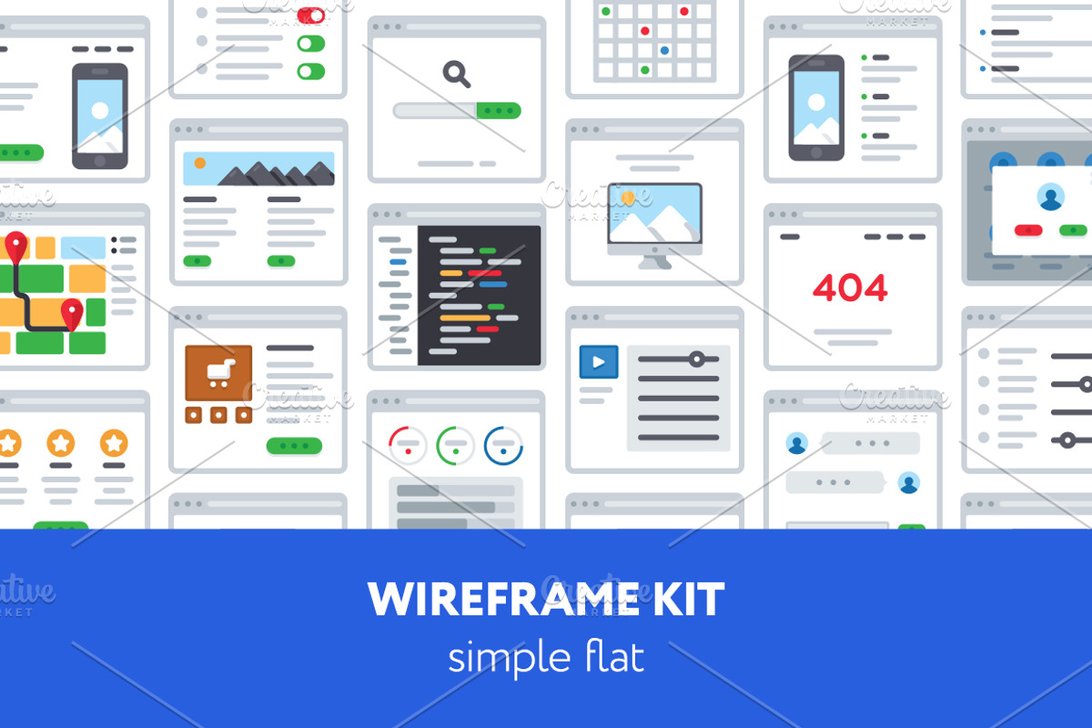 UX Wireframe kit, a Wireframe Template by Mir store (Photo 1 of 4)