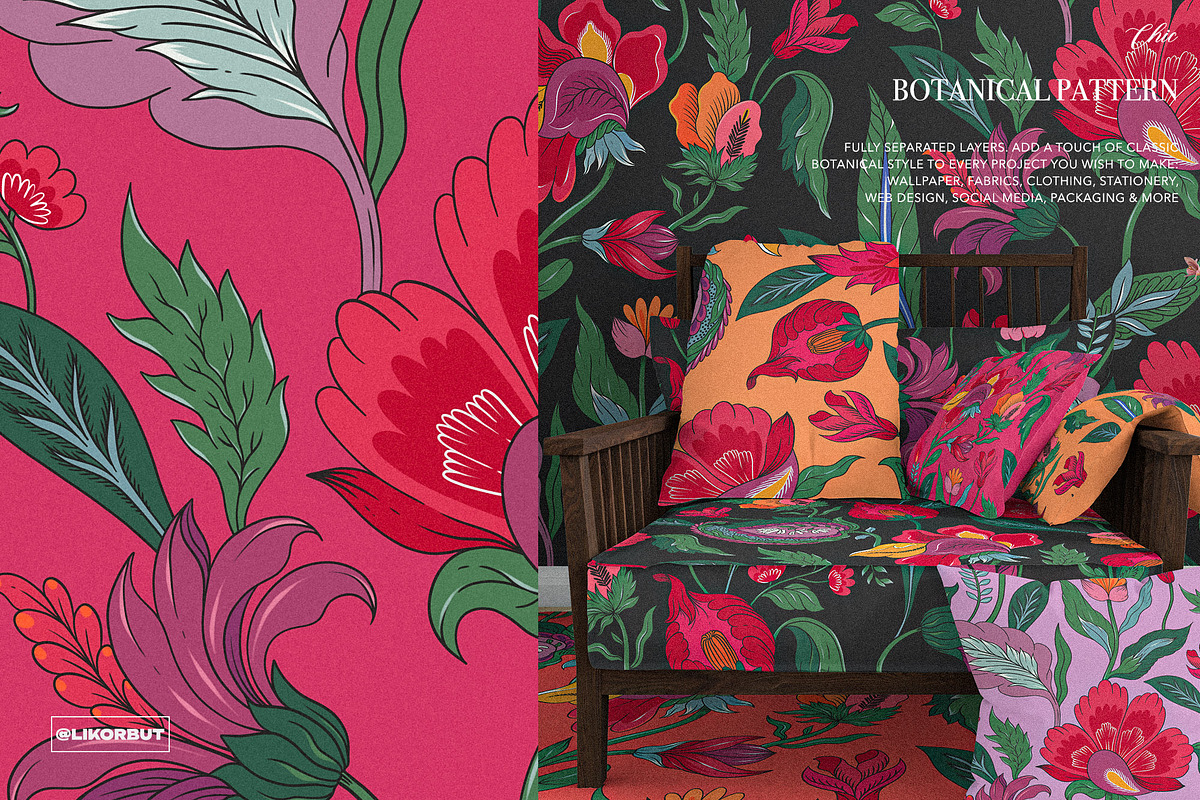 Sari Chintz Asian Ethnic Pattern, a Pattern Graphic by likorbut (Photo 4 of 11)