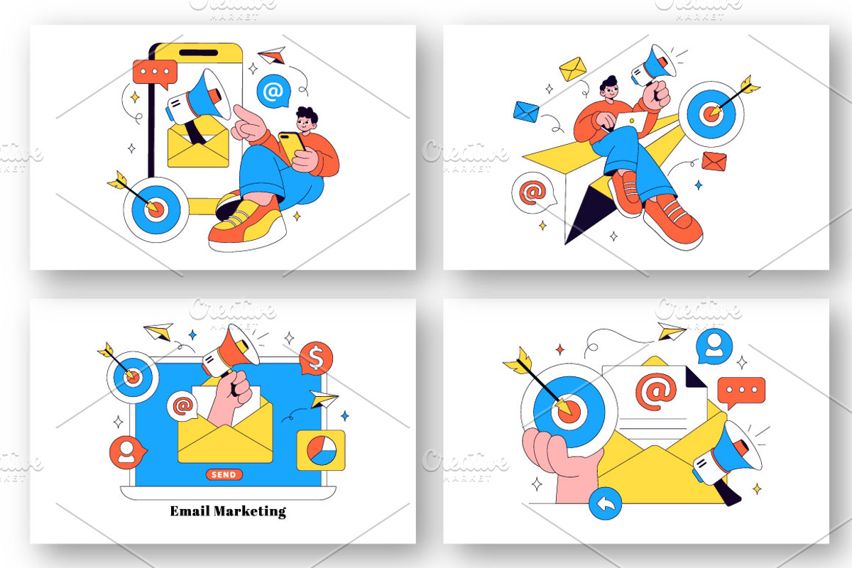 10 Email Marketing Illustration, a Person Illustration by denayunebgt (Photo 3 of 4)