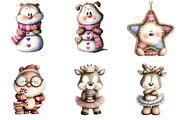 Whimsical Christmas Clipart, an Illustration by DreamArtGraphic (Thumbnail 4 of 5)