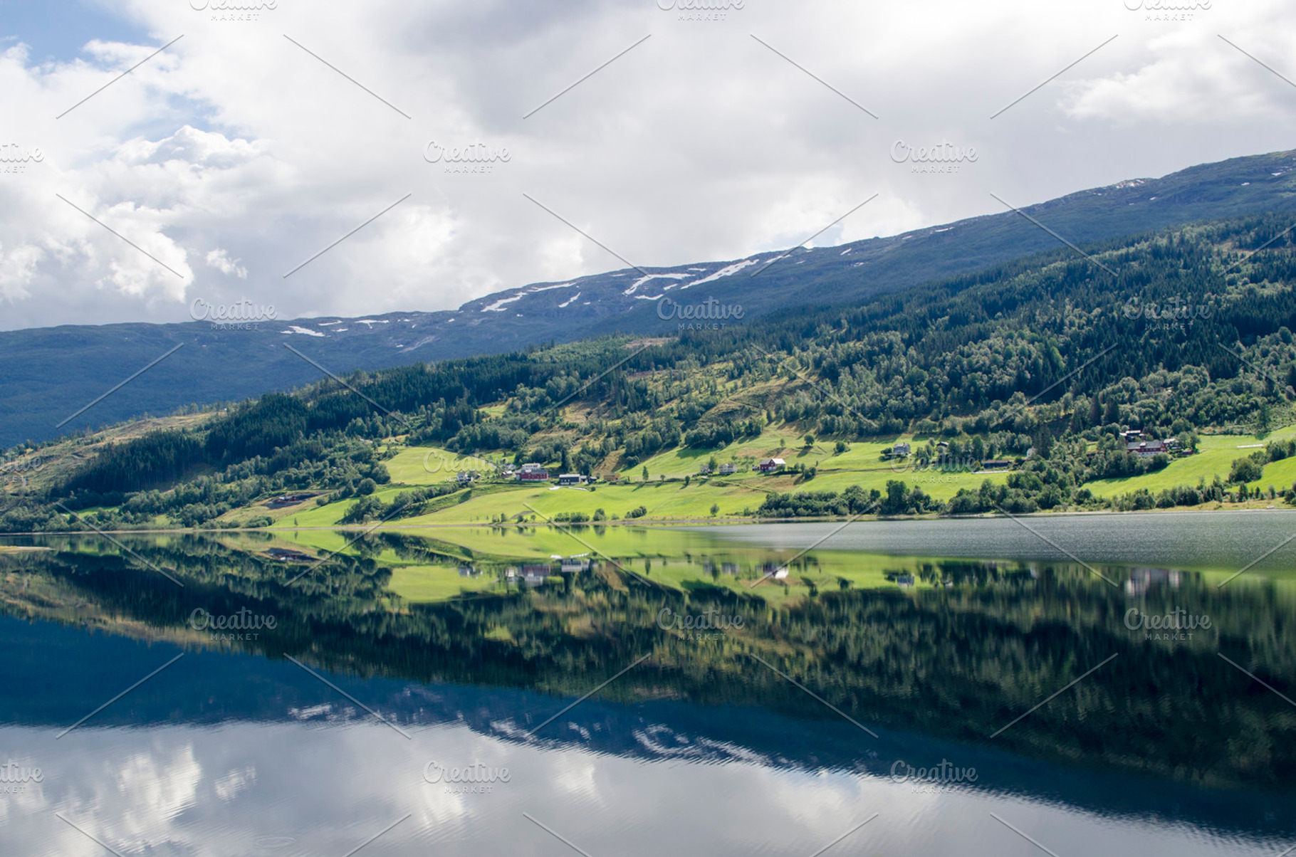 Reflex featuring norway, fjord, and green, a Nature Photo by Yerco Bazaez