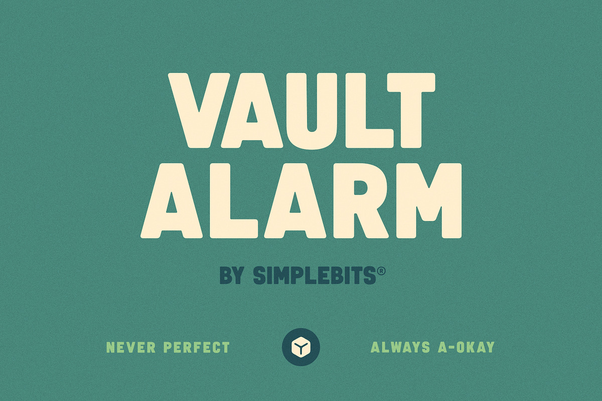 Vault Alarm — Vintage sign font, a Sans Serif Font by SimpleBits® (Photo 1 of 5)