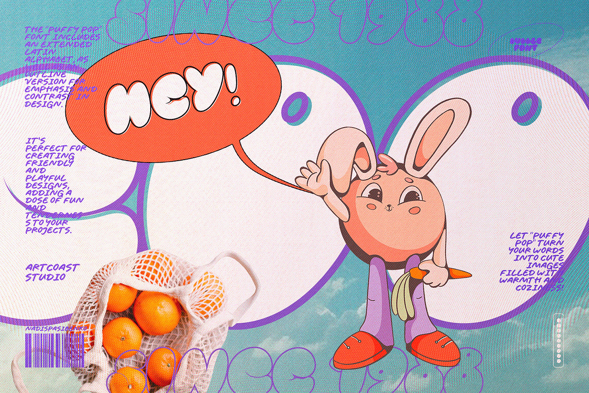 PUFFY POP BUBBLE FONT DUO, a Handwritten Font by Artcoast Fonts (Photo 3 of 12)
