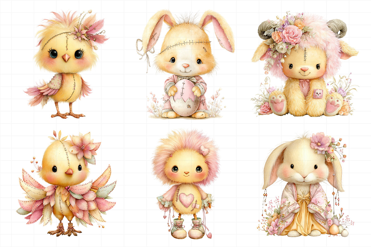 Whimsical Easter Voodoo Doll Clipart, an Illustration by Daily.Designs (Photo 7 of 7)