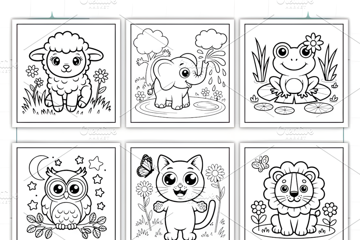 Kawaii Animals Coloring Book for Kid, an Animal Illustration by Ink Gallery (Photo 2 of 4)