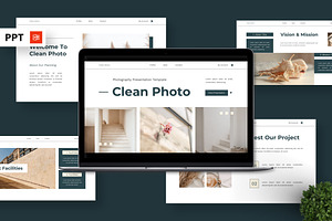 Clean Photo - Photography Powerpoint, a Presentation Template by Deepslide Studio