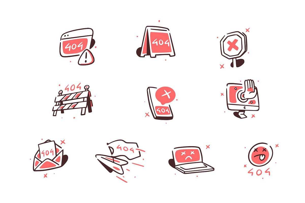 Error 404 Doodle Icon Set Vol 1, an Object Illustration by SLAB! Design (Photo 2 of 3)