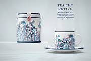 Blue Folk Art Garden, a Pattern Graphic by Arie Clares (Thumbnail 6 of 13)