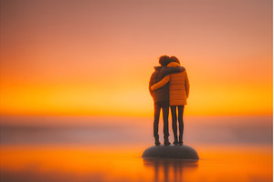 A man and woman, both hikers, are, a Person Photo by ZinetroN
