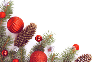 Christmas decoration containing frame, christmas, and fir cone