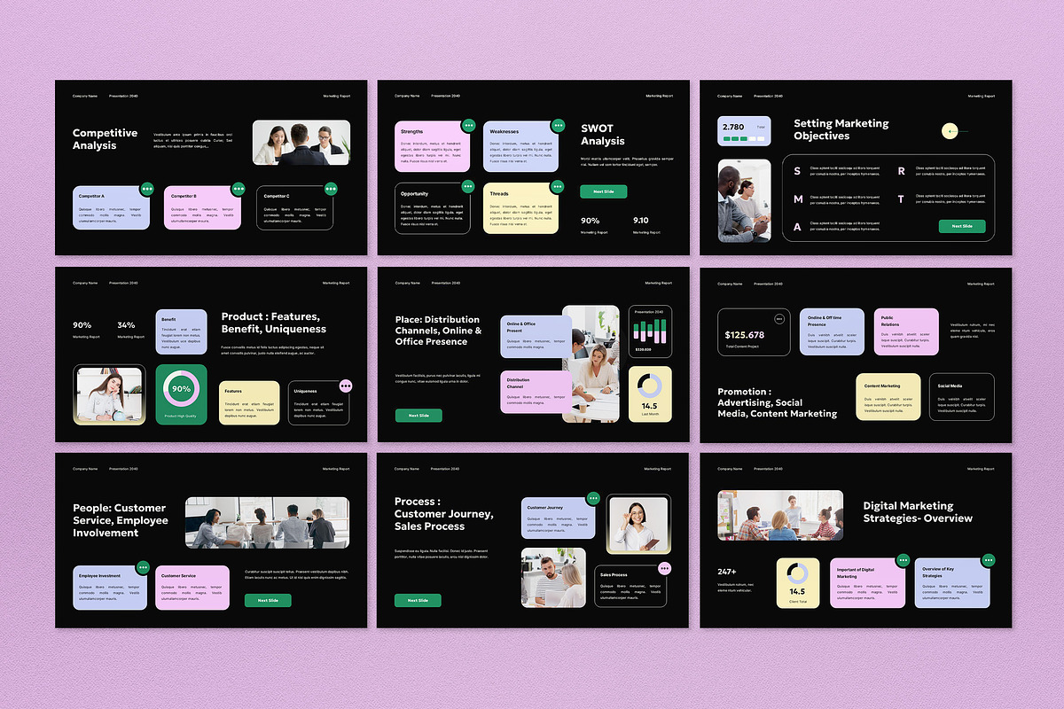 Black Marketing Report Keynote, a Presentation Template by graphicook (Photo 4 of 4)