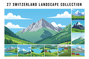 27 Switzerland Landscape Collection, an Illustration by jongcreative (Thumbnail 1 of 3)