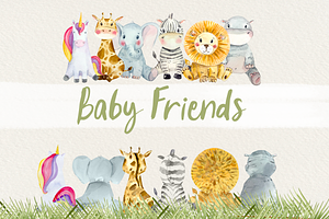 Baby Animals Front And Back Clip Art