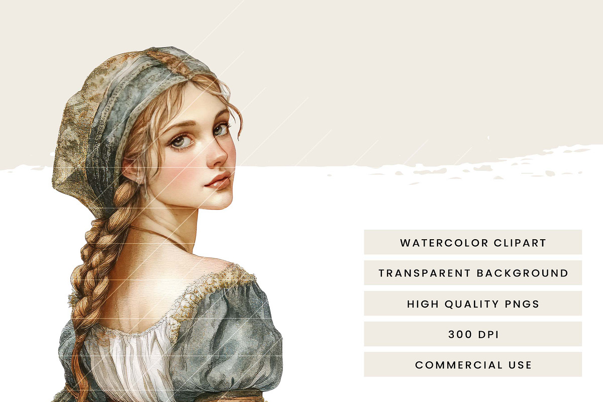 Watercolor Renaissance Lady, a Person Illustration by Design Scotch (Photo 7 of 8)