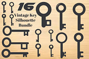 Vintage Key Silhouette Bundle, an Object Graphic by hafijul (Thumbnail 1 of 4)