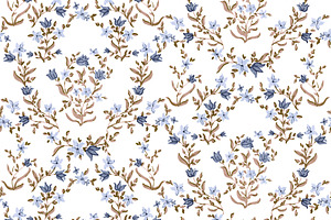 Ditsy Blue Florals Pattern Set